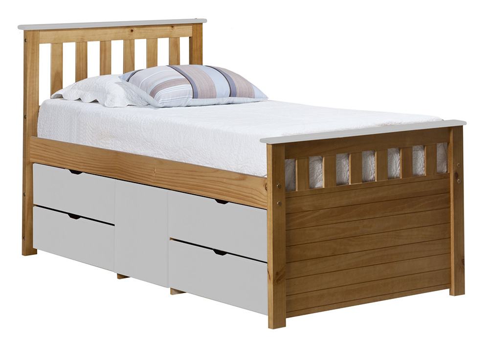 Captains white store wooden storage bed