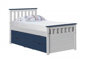 Captains Ferrara Storage Bed 3ft White and Blue