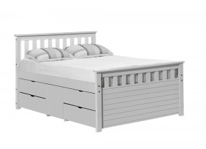 Captains Ferrara Storage Bed 4ft6 White One Side Storage