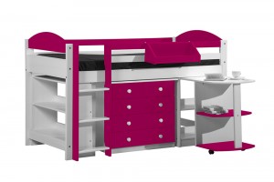 Maximus Mid Sleeper Set 1 White With Fuschia Details