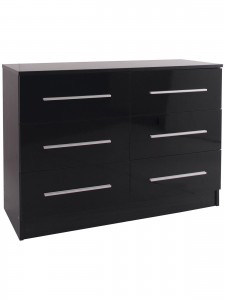 Toronto 3 + 3 Drawer Chest in Black