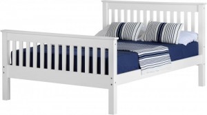 Monaco 5 foot Bed High Foot End in White