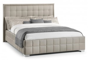 Knightsbridge Taupe Faux Leather Double Bed