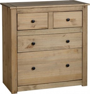 Panama 2+2 Drawer Chest Natural Wax