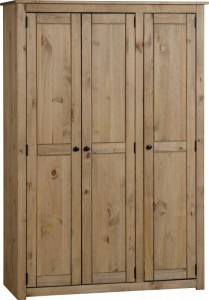 Panama 3 Door Wardrobe Natural Wax