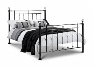 Marquis Black Nickel and Crystal Double Bed