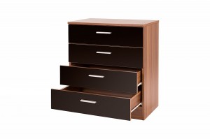 Ottawa Black/walnut 4 Drawer Chest