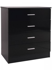 Ottawa Black/black Oak 4 Drawer Chest