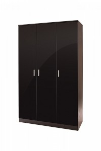 Ottawa 3 Door Wardrobe Black/black Oak