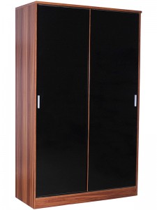 Ottawa Sliding Wardrobe Black/walnut