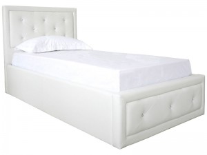 Hollywood Crystal Gas Lift Bed 3' White