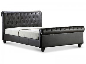 Georgia Pu Sleigh Bed 4'6 Black