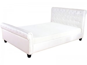 Georgia Pu Sleigh Bed 4'6 White