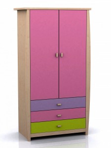 Sydney 2 Door 3 Drawer Robe Pink Lilac