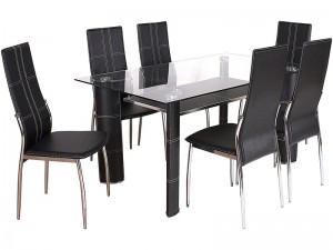 Montana Dining Table with 6 Chairs - White