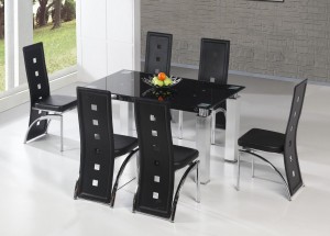 San Francisco 6 Chair Black Dining Set