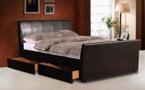 Harrogate Faux Leather 4 Drawer Double Bed