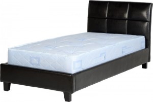 Monroe 3 foot Bed in Black Faux Leather