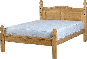 Mexican Princess 4 foot 6 inch Bed in Distressed Waxed PineFoot End in Distressed Waxed Pine