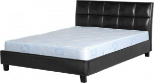 Monroe 5 foot Bed in Black Faux Leather